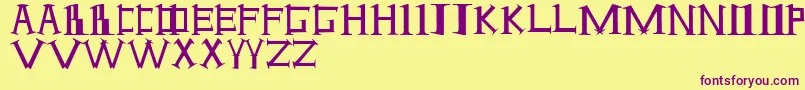 Antioch ffy Font – Purple Fonts on Yellow Background