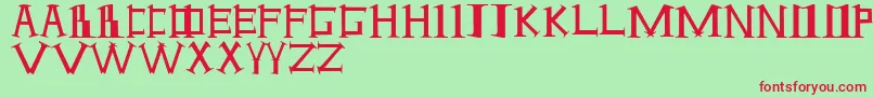 Antioch ffy Font – Red Fonts on Green Background