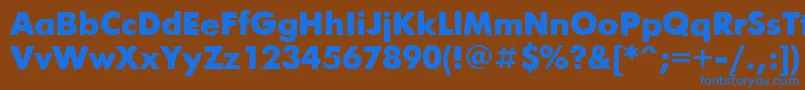 フォントFuturisBlack – 茶色の背景に青い文字