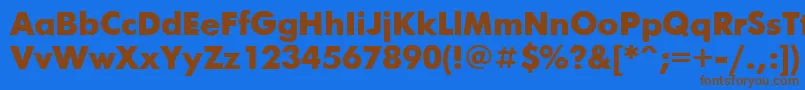 フォントFuturisBlack – 茶色の文字が青い背景にあります。