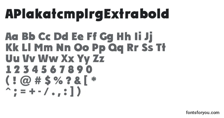 Schriftart APlakatcmplrgExtrabold – Alphabet, Zahlen, spezielle Symbole