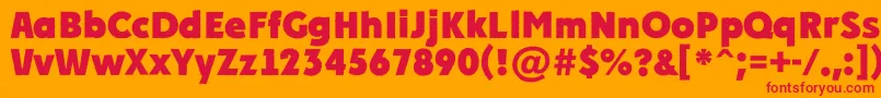 Czcionka APlakatcmplrgExtrabold – czerwone czcionki na pomarańczowym tle