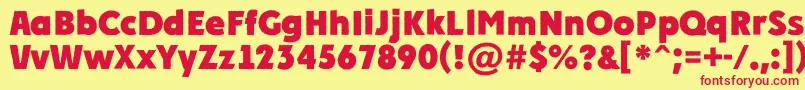 フォントAPlakatcmplrgExtrabold – 赤い文字の黄色い背景
