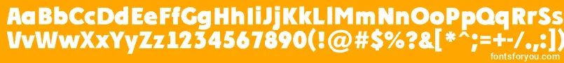 フォントAPlakatcmplrgExtrabold – オレンジの背景に白い文字