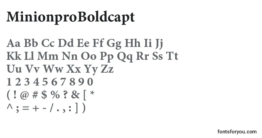 MinionproBoldcapt-fontti – aakkoset, numerot, erikoismerkit