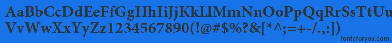 MinionproBoldcapt Font – Black Fonts on Blue Background