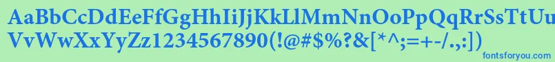 MinionproBoldcapt Font – Blue Fonts on Green Background