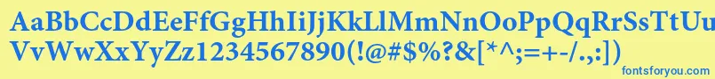 MinionproBoldcapt Font – Blue Fonts on Yellow Background