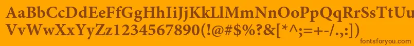 MinionproBoldcapt Font – Brown Fonts on Orange Background