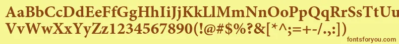 MinionproBoldcapt Font – Brown Fonts on Yellow Background