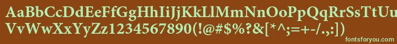MinionproBoldcapt Font – Green Fonts on Brown Background