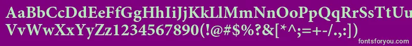 MinionproBoldcapt Font – Green Fonts on Purple Background