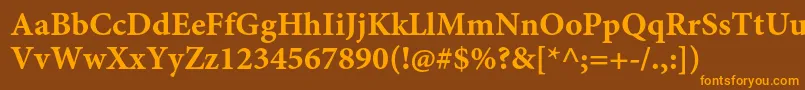 MinionproBoldcapt Font – Orange Fonts on Brown Background