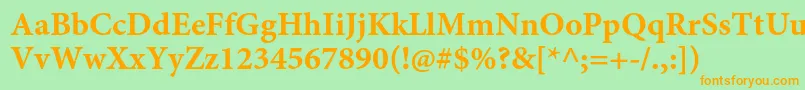 MinionproBoldcapt Font – Orange Fonts on Green Background