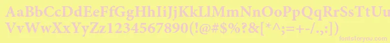 MinionproBoldcapt Font – Pink Fonts on Yellow Background