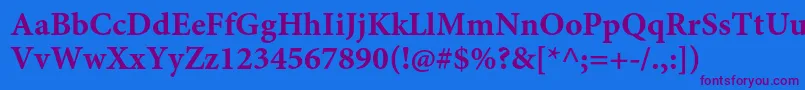 MinionproBoldcapt Font – Purple Fonts on Blue Background