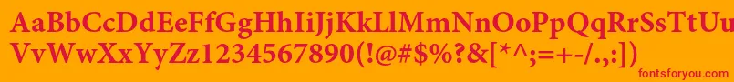 MinionproBoldcapt Font – Red Fonts on Orange Background