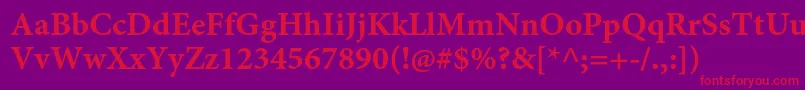 MinionproBoldcapt Font – Red Fonts on Purple Background