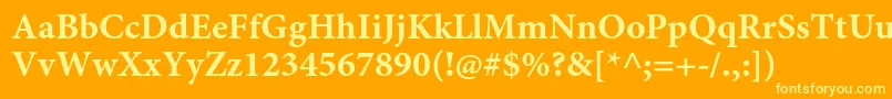MinionproBoldcapt Font – Yellow Fonts on Orange Background