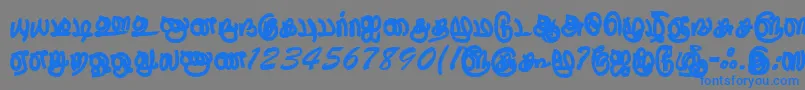 ThurikaiRegular-Schriftart – Blaue Schriften auf grauem Hintergrund