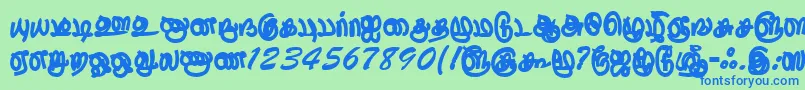 フォントThurikaiRegular – 青い文字は緑の背景です。