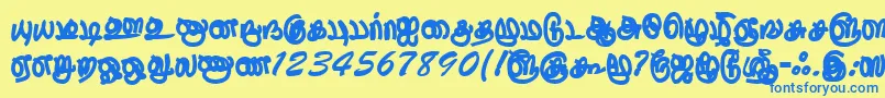 ThurikaiRegular Font – Blue Fonts on Yellow Background