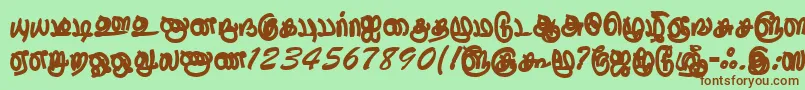 Fonte ThurikaiRegular – fontes marrons em um fundo verde