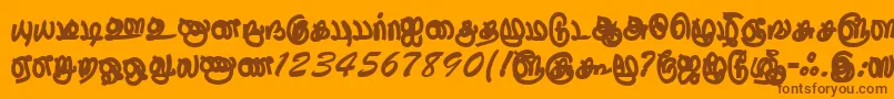 Fonte ThurikaiRegular – fontes marrons em um fundo laranja