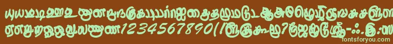 ThurikaiRegular Font – Green Fonts on Brown Background