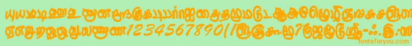 Шрифт ThurikaiRegular – оранжевые шрифты на зелёном фоне