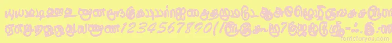 ThurikaiRegular Font – Pink Fonts on Yellow Background