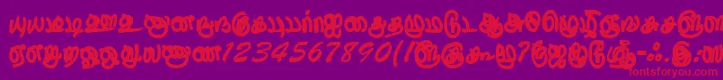 フォントThurikaiRegular – 紫の背景に赤い文字