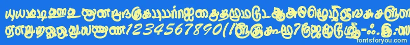 ThurikaiRegular Font – Yellow Fonts on Blue Background