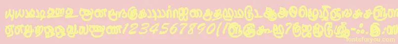 Fonte ThurikaiRegular – fontes amarelas em um fundo rosa
