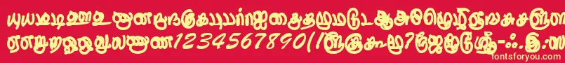ThurikaiRegular-fontti – keltaiset fontit punaisella taustalla