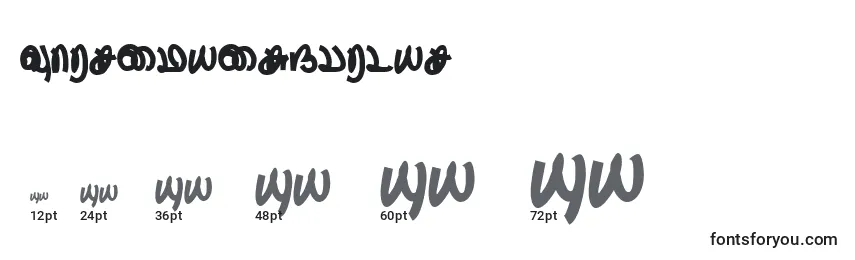 ThurikaiRegular Font Sizes