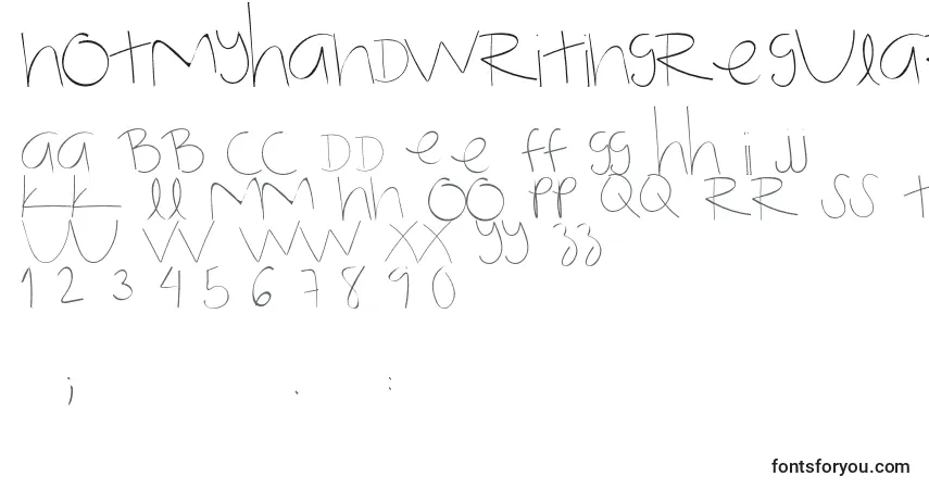Шрифт NotmyhandwritingRegular – алфавит, цифры, специальные символы