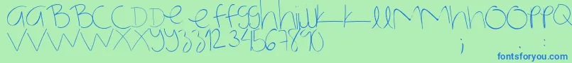 NotmyhandwritingRegular Font – Blue Fonts on Green Background