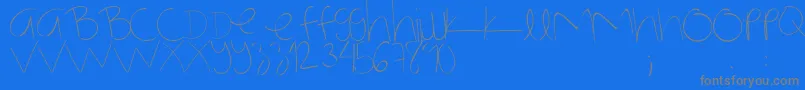 Fonte NotmyhandwritingRegular – fontes cinzas em um fundo azul