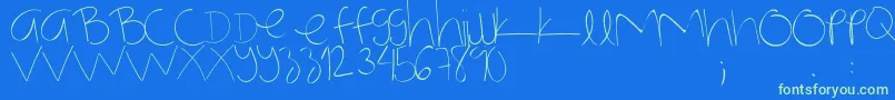 Fonte NotmyhandwritingRegular – fontes verdes em um fundo azul