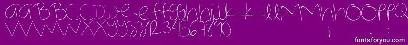 NotmyhandwritingRegular Font – Green Fonts on Purple Background