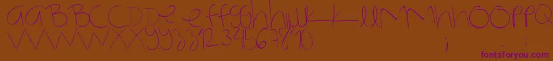 NotmyhandwritingRegular-Schriftart – Violette Schriften auf braunem Hintergrund