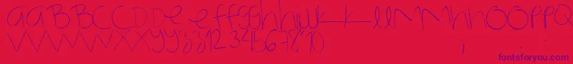 NotmyhandwritingRegular Font – Purple Fonts on Red Background
