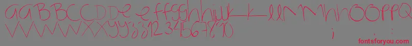 Fonte NotmyhandwritingRegular – fontes vermelhas em um fundo cinza