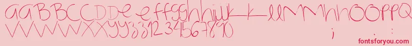 NotmyhandwritingRegular Font – Red Fonts on Pink Background