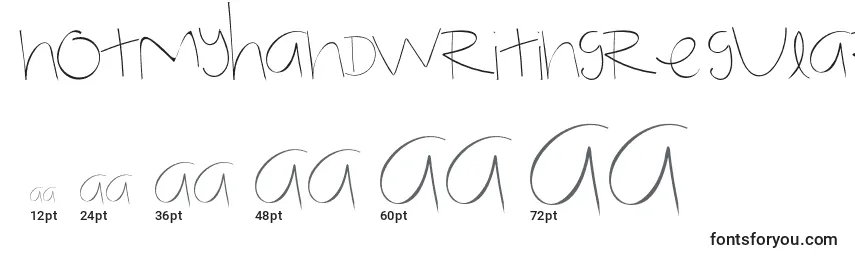 NotmyhandwritingRegular Font Sizes