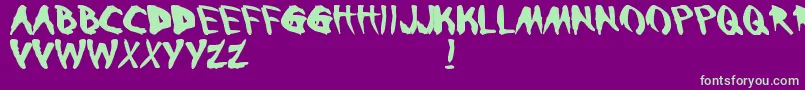 BleedingTrough Font – Green Fonts on Purple Background