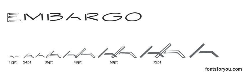 Größen der Schriftart Embargo