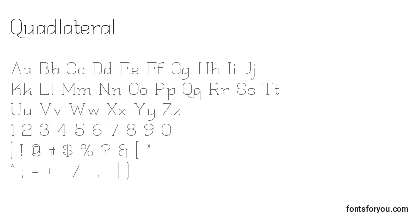 Шрифт Quadlateral – алфавит, цифры, специальные символы