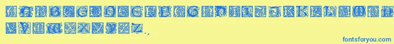 Wmorris Font – Blue Fonts on Yellow Background